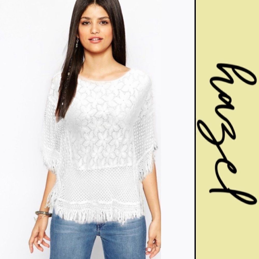 Hazel Crochet & Lace Fringe Dolman Top